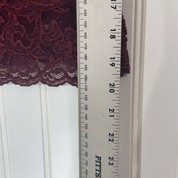 Hanky Panky Burgundy Lace Tank Top Camisole M Made in USA Cottagecore Y2K Boho - Picture 5 of 7